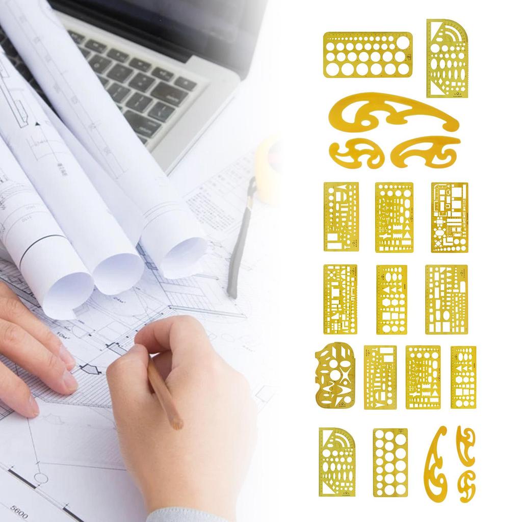 Landscape Templates Ruler Set Architecture Plastic Measuring Symbols Stencil Geometry Measuring Bathroom and Kitchen Floor