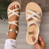 Women's Sandals 2025 Summer New Casual Beach Sandals for Women Flat Sandals Bohemian Vacation Outwear Sandalias De Mujer