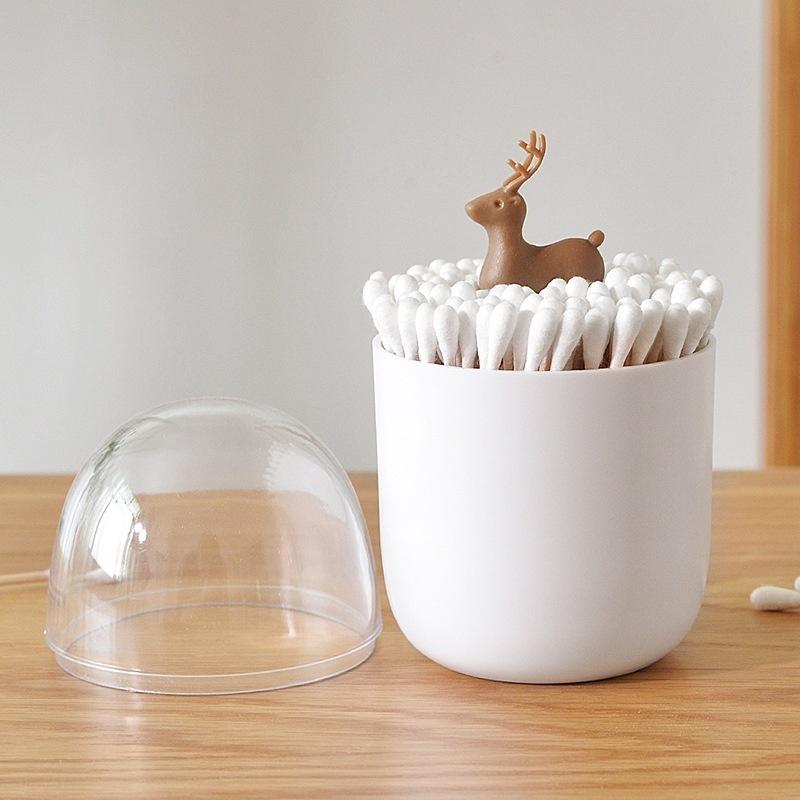 Creative Toothpick Holder Plastic Cotton Swab Holder with Cute Mini Cactus Trees Rabbit Table Accessories Home Decor