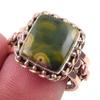 Ювелирные изделия из стерлингового серебра 925 пробы с натуральным океаническим яшмом, двухцветное кольцо S.9 b3o96