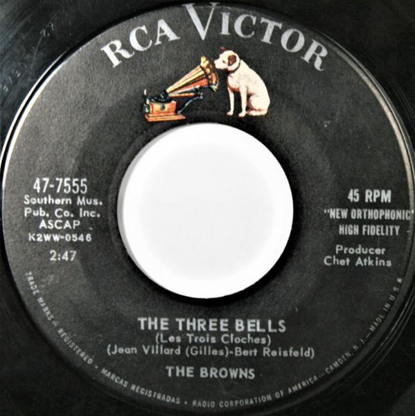 7-дюймовая пластинка BROWNS The Three Bells Heaven Fell Last 477555 RCA Victor 1959 США Поп Б/у