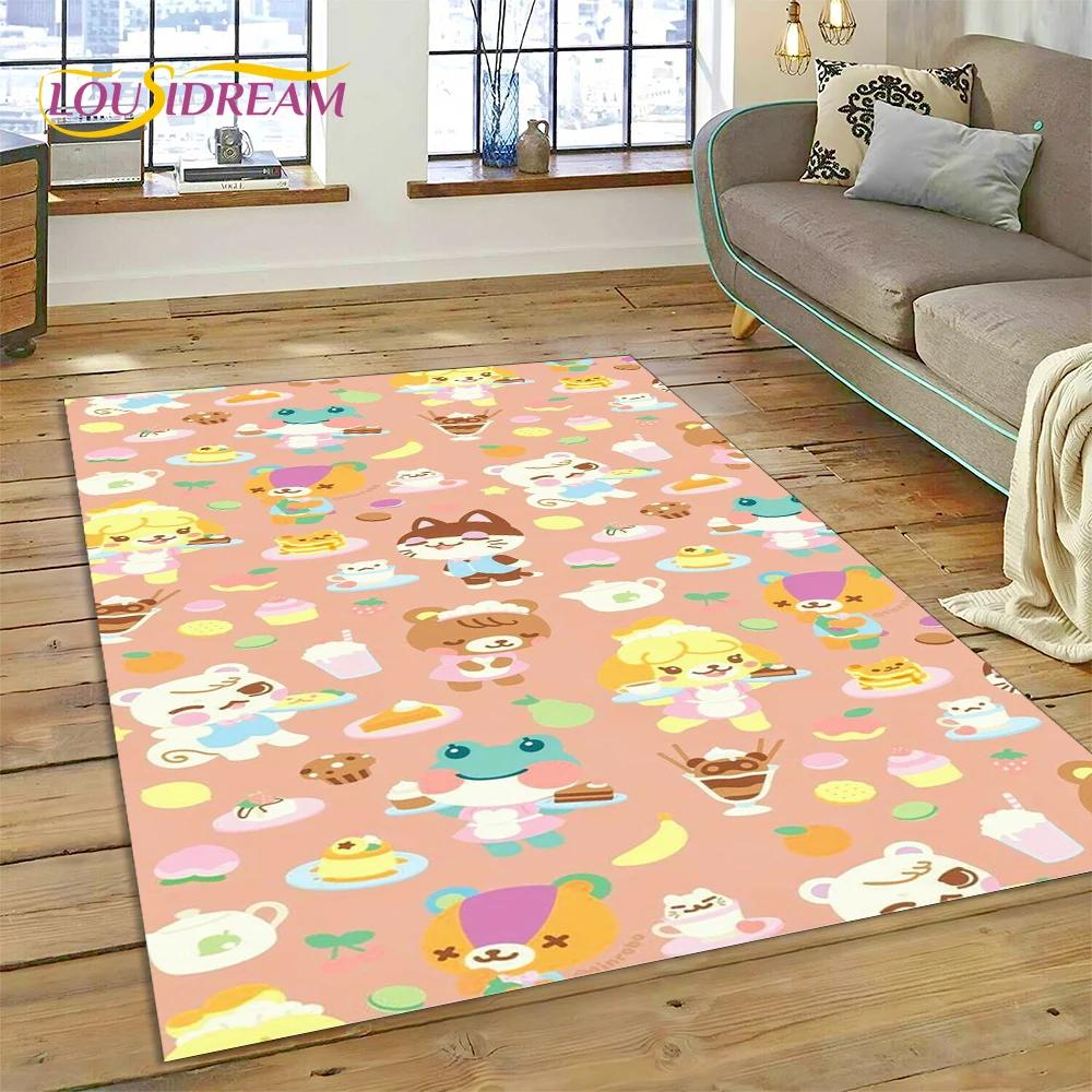 Cute Animal Crossing New Horizons Cartoon Carpet Rug for Bedroom Living Room Home Sofa Decoration,Kid Game Large Decor Floor Mat