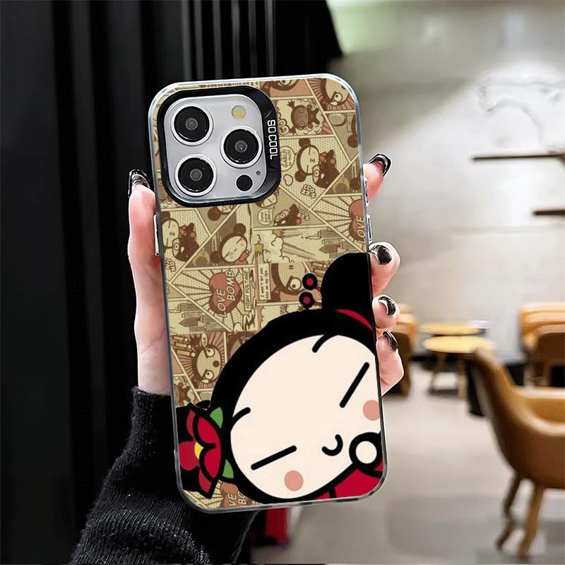 Cartoon Cute Pucca Garu Shockproof Phone Case for iPhone 17 Air 16 16E 15 Pro Max 14 Plus 13 Mini 12 Back Cover Anti Fall Fundas