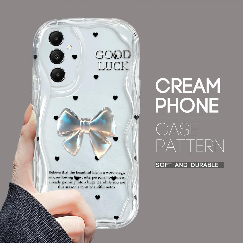 Cute Cartoon Pattern Cream Texture Casing Wavy Edge Soft Silicone Cover Phone Case for Samsung