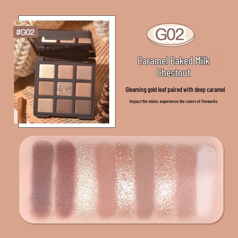 Палетка теней для век Gogotales GoGo Dance Christmas Chocolate 605: Матовая, Перламутровая, Землистые тона и Глиттер Палетка из девяти цветов.