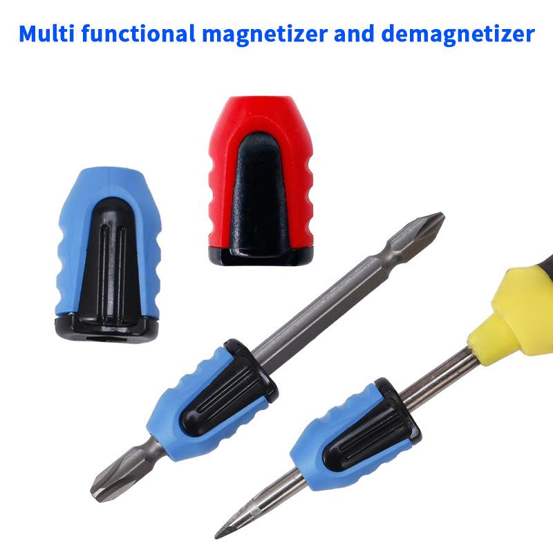 2Pcs Screwdriver Magnetizer Drill Bit Protective Covers Strong Ring Demagnetizer Easy To Adsorb Metal Screwdriver Protective Cov