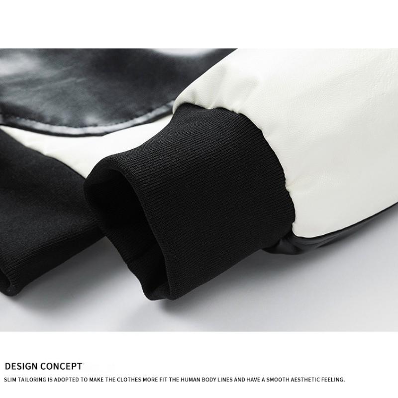 Осенне-зимняя новая мужская куртка из искусственной кожи, мотоциклетная куртка с воротником-стойкой, корейская облегающая модная мужская одежда