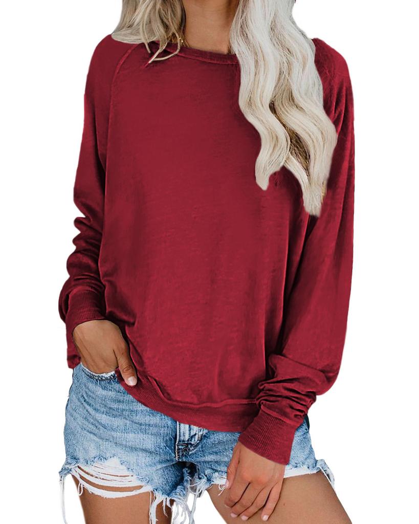 Azura Exchange Однотонный свитер с круглым вырезом