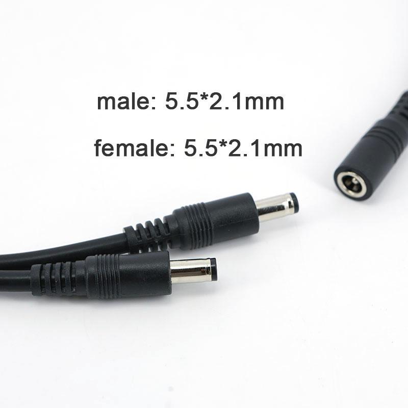 5pcs long 70cm 1 Female to 2 way Male 18awg 12V DC Power Supply Splitter Plug connector Camera Cable 5.5x2.1mm Adapter