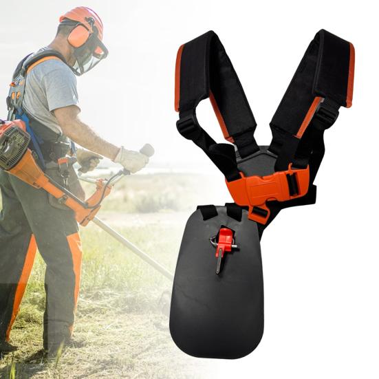 Adjustable Lawnmower Strap Universal Double Nylon Shoulder Strap Padded Strimmer Harness for Brush Cutters Chainsaws Trimmers