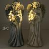 Angel Solar Garden Statue Light Outdoor Sculpture Lawn Ornament Decorative Figurine for