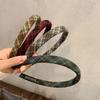 French Retro Sponge Headband Women College Style Plaid Hair Band Elegant Temperament Hoop Hairband Girl Hair Accessories Jewelry