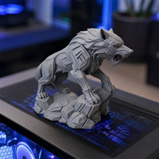 3D-печатная статуэтка волка, фигурка волка в механическом стиле, коллекционная скульптура волка, настольное украшение для офисного стола, полки