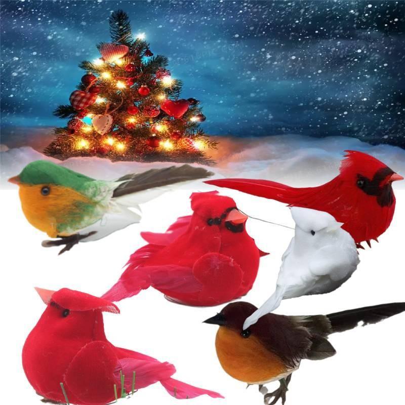 Whimsical Natural Material Robin Bird Ornament For Holiday Tree Decor Style