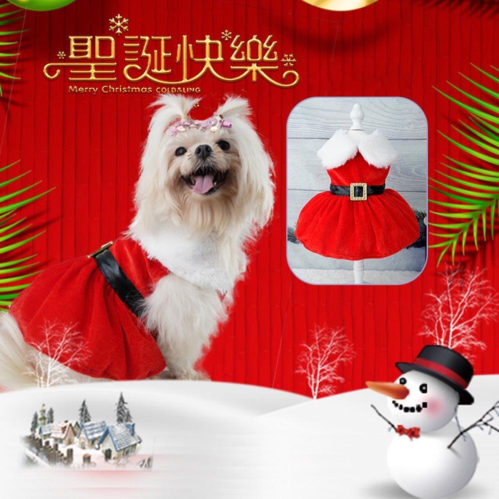 Cat Puppy Dress Winter Outfit Animals Costume Dogs Clothes Warm Coat Christmas Dog Dresses