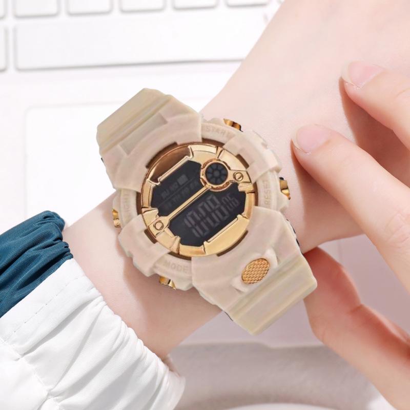 2019 Мужские Модные Водонепроницаемые Спортивные Электронные Часы в Стиле Харадзюку Цвета Матча