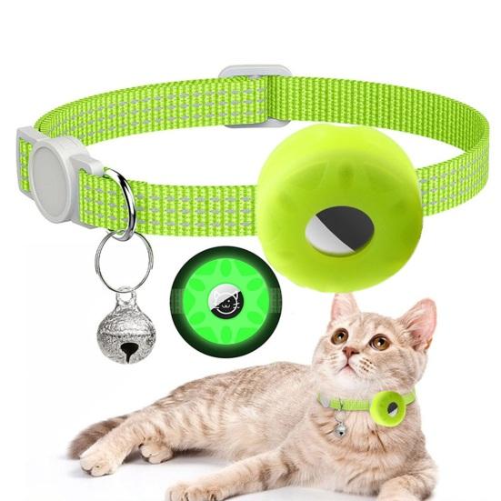 Ошейник-трекер для кошек со светоотражающими полосками, водонепроницаемый регулируемый ошейник для безопасности домашних животных, чехол для обнаружения кошек