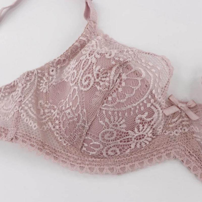 Thin Cup Full Lace Breathable Push Up Bra Sexy Women Underwear Brassiere Small Size Underwired Bralette