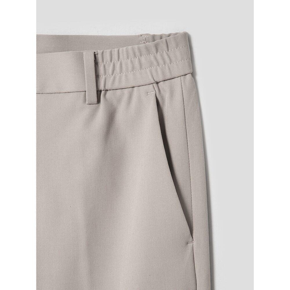 8SECONDS [4Way Steretch] Semi-Wide Elastic Waist Slacks Beige