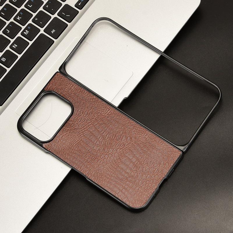 Чехол из кожи аллигатора для Google Pixel 10 Pro Fold с дизайном половинчатого края