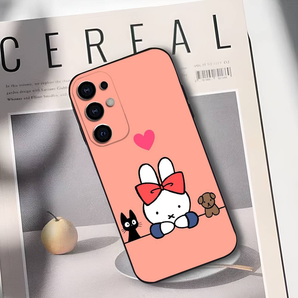 Mi-ffi-es Cartoon Rabbit Phone Case Silicone Soft For Samsung S25,S24,S21,S22,S23,S30,Ultra,S20,Plus,Fe,Lite