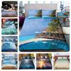 Dream Ns Modern Nature Bedding Set 3D Digital Printing Beach Coconut Grove Summer Bedroom Quilt Cover Pillowcase Bedding Kit