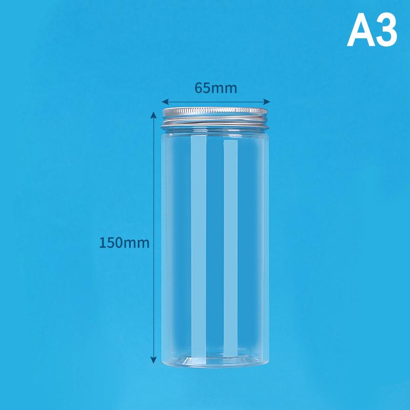 Aluminum Packing Bottle Pet Clear Empty Seal Bottle Circular Bucket Storage Biscuit Jar Food Grade Sealed Cans Tank Container