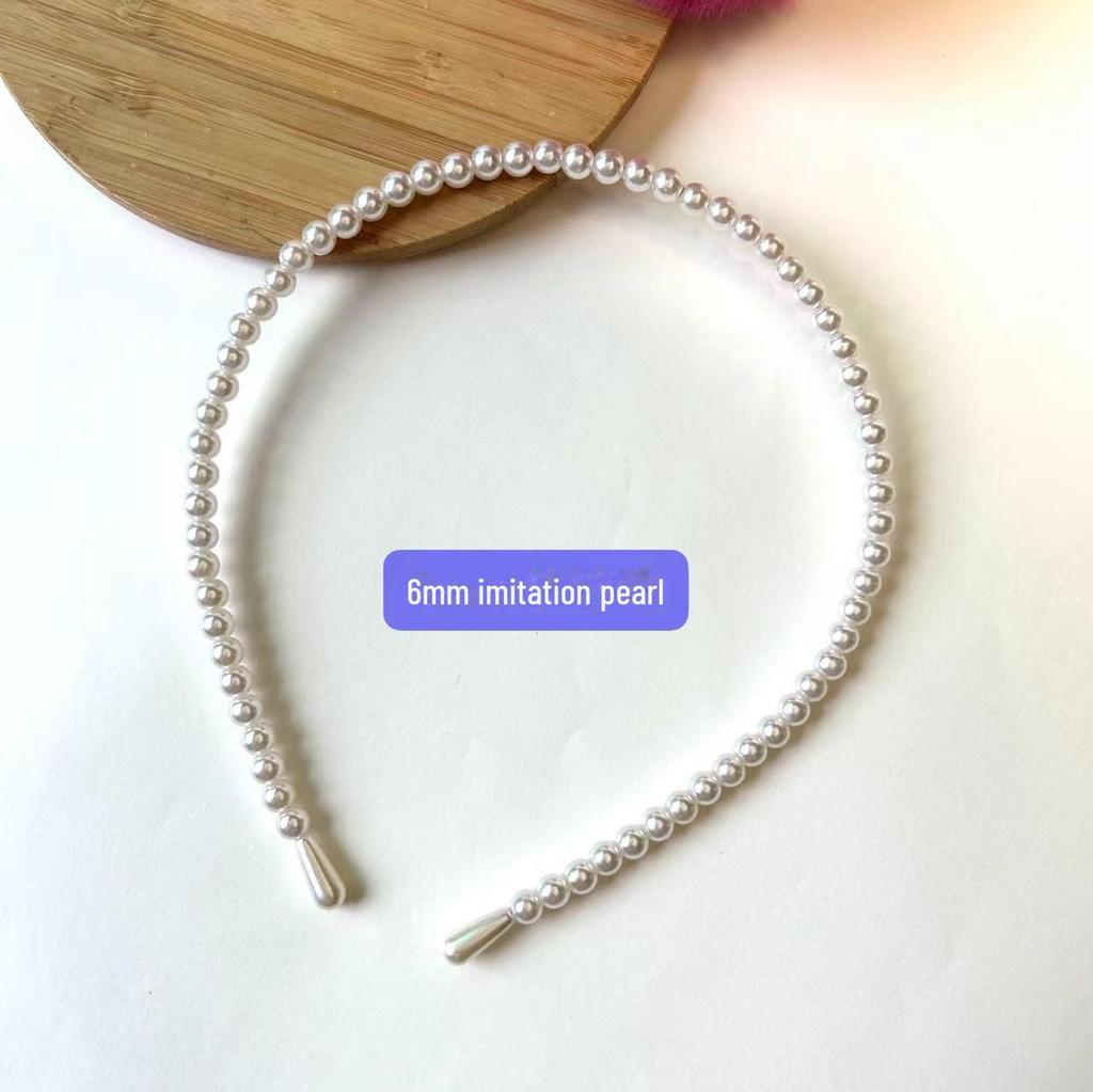 Свадебная повязка на голову с жемчугом: Жемчуг 6 мм и 8 мм, элегантный аксессуар для волос для женщин