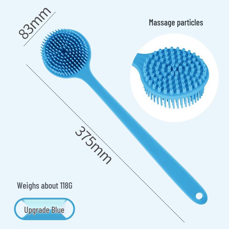 Двусторонняя силиконовая щетка для ванны и спины с длинной ручкой