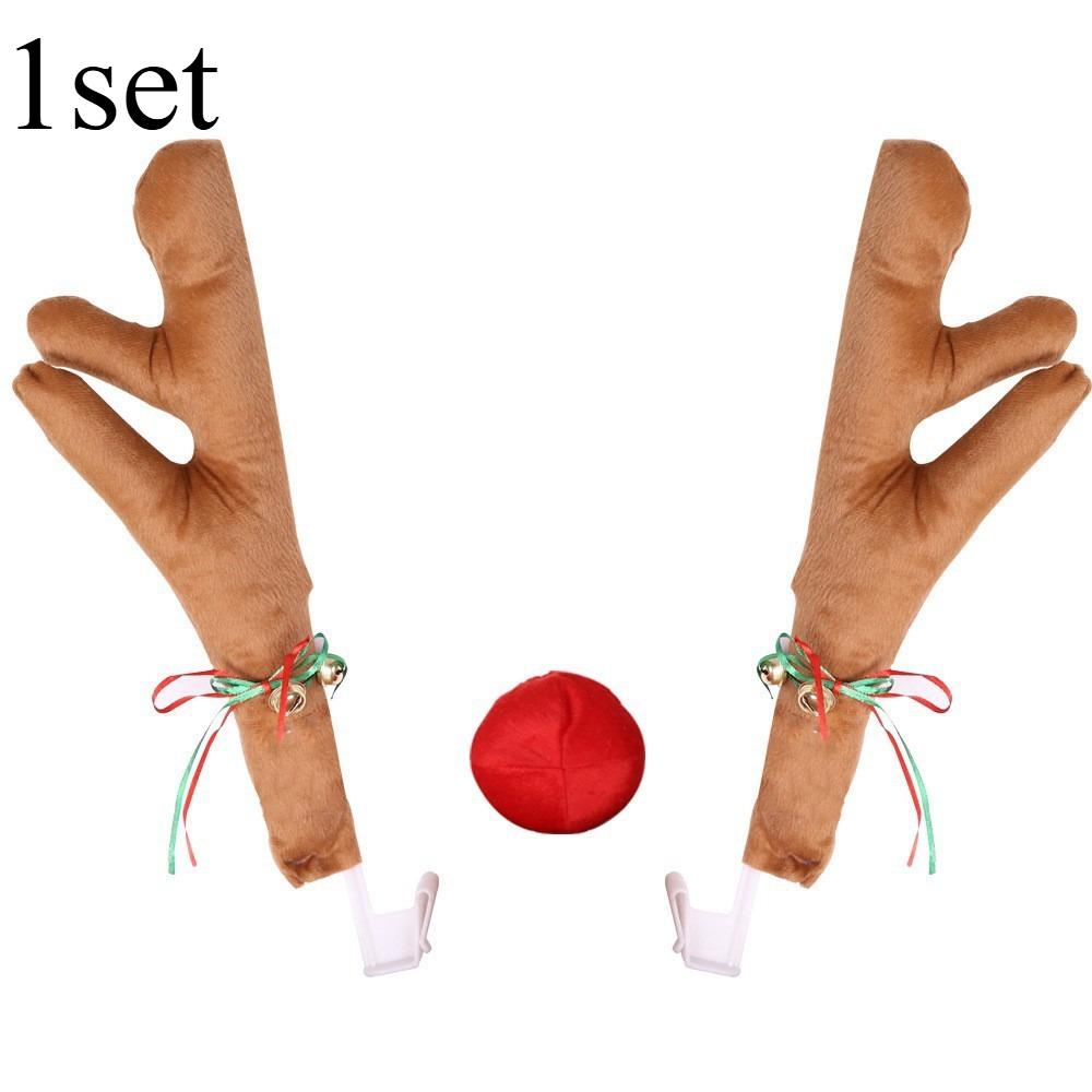 1 комплект Рождественские украшения для автомобиля Рога, Милые мультяшные рога для рождественской машины, Доступны украшения для кузова