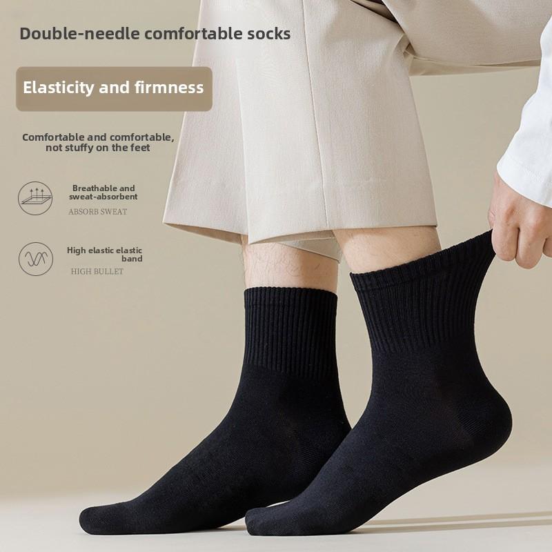 5 пар мужских осенне-зимних студенческих спортивных чулок из чистого хлопка