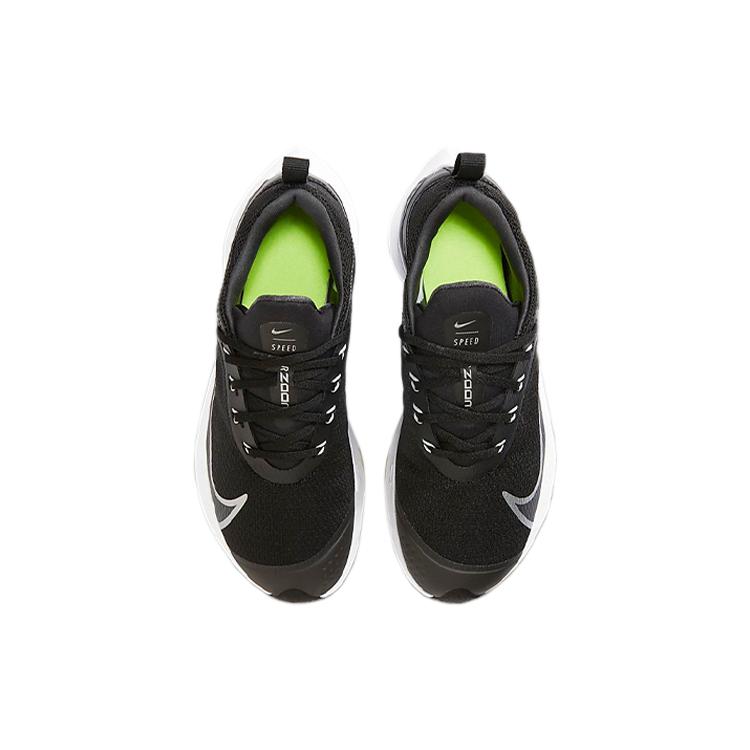 Nike Скорость зума Устойчивость к скольжению Амортизация Низкие Детские Беговые Кроссовки Черный Серый Детские CJ2088-001
