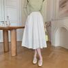 Новое поступление: Женская юбка А-силуэта с высокой талией из выстиранного хлопка - Свободная, повседневная, универсальная, в японском стиле, для весны и лета