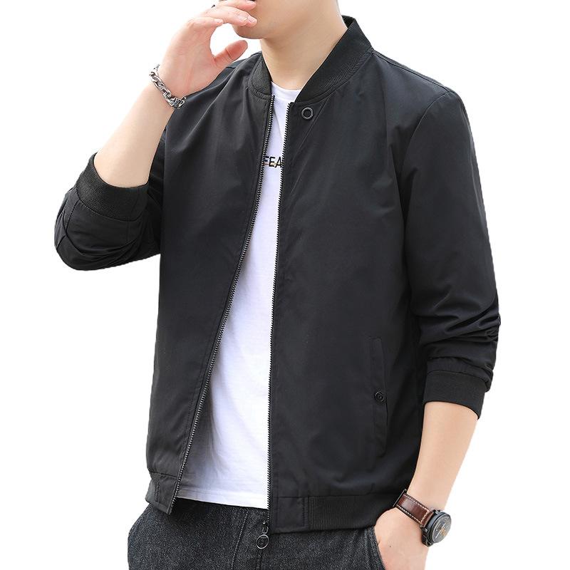 Solid Color Jackets Men's Jackets Spring and Autumn Casual Plus Size Youth Baseball Uniforms Men's Tops
