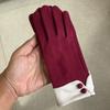 Winter German Velvet Women's Warm Gloves Korean Edition Touchscreen Plush Color Blocked Finger Gloves