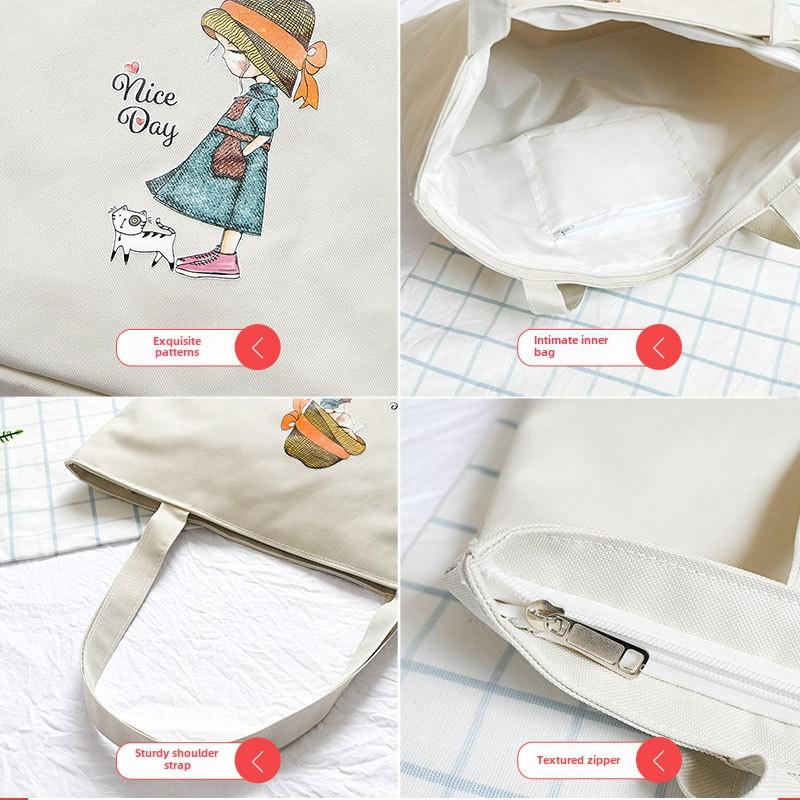 Oxford Handbag Student Shoulder Bags for Women Shopper Tote Bag Cartoon Large Capacity Luxury Ladies Handbags Portable Shopping Bag