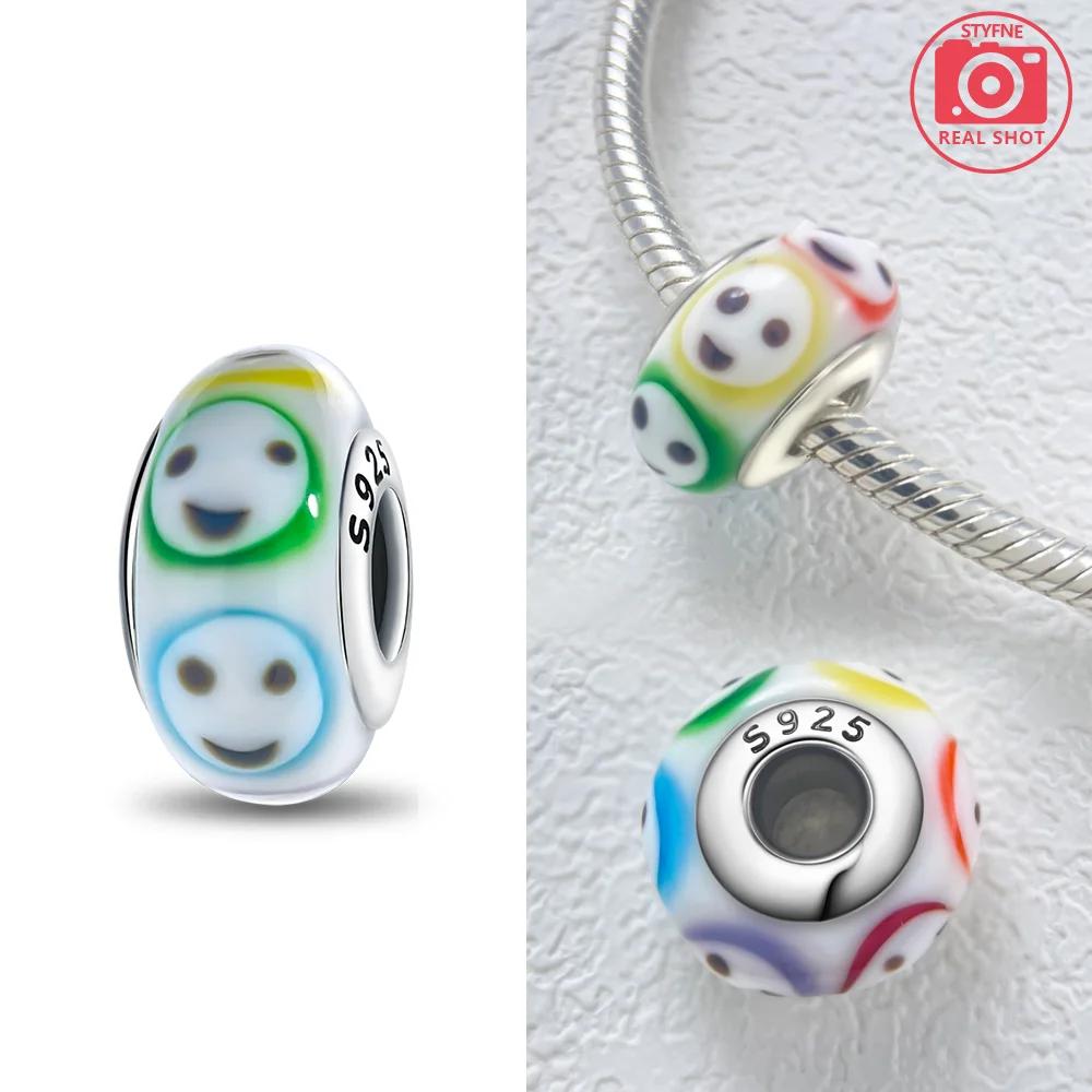 925 Silver Bracelet Women DIY Gift Murano Jewelry with Flower Blue Star Green Turtle Glass Beads