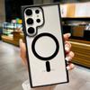 Матовый магнитный чехол для Magsafe для Samsung Galaxy S25 S24 S23 Ultra Беспроводная зарядка Акриловый бампер Чехол для мобильного телефона