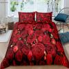 Подарок на День святого Валентина Романтичный Ретро Красная Роза 3D Принт Пододеяльник Комплект Постельного Белья Пододеяльник Наволочка Набор из Трех Предметов