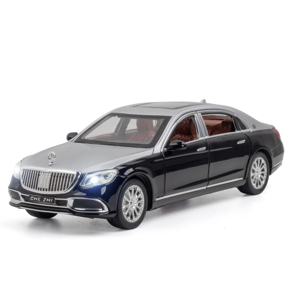 1:24-масштабная модель автомобиля класса люкс Benz S600 из сплава, отлитые под давлением металлические игрушечные транспортные средства, модель автомобиля с высоким имитационным звуком и светом, подарок для детей