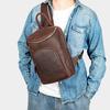 Crazy Horse Leather Men's Chest Bag Vintage Large Capacity Shoulder Crossbody Head Layer Cowhide Male Genuine Leather Chest Bag
