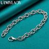 925 Sterling Silver Ring Buckle Charm Chain Bracelet For Women Man Fashion Wedding Celebration Party Jewelry