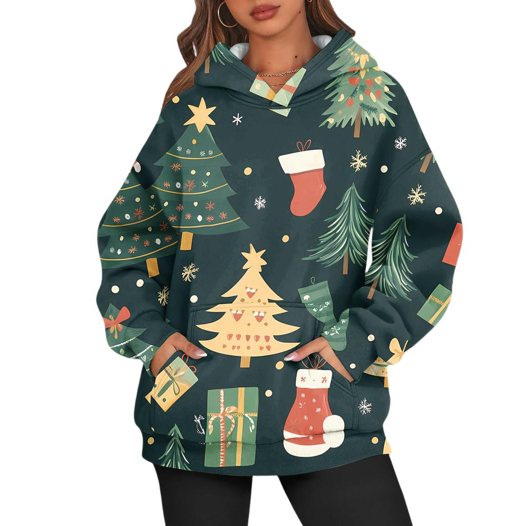 Women's Fashion Daily Versatile Casual Crewneck Sweatshirts Long Sleeve Printed Top Sweatshirts