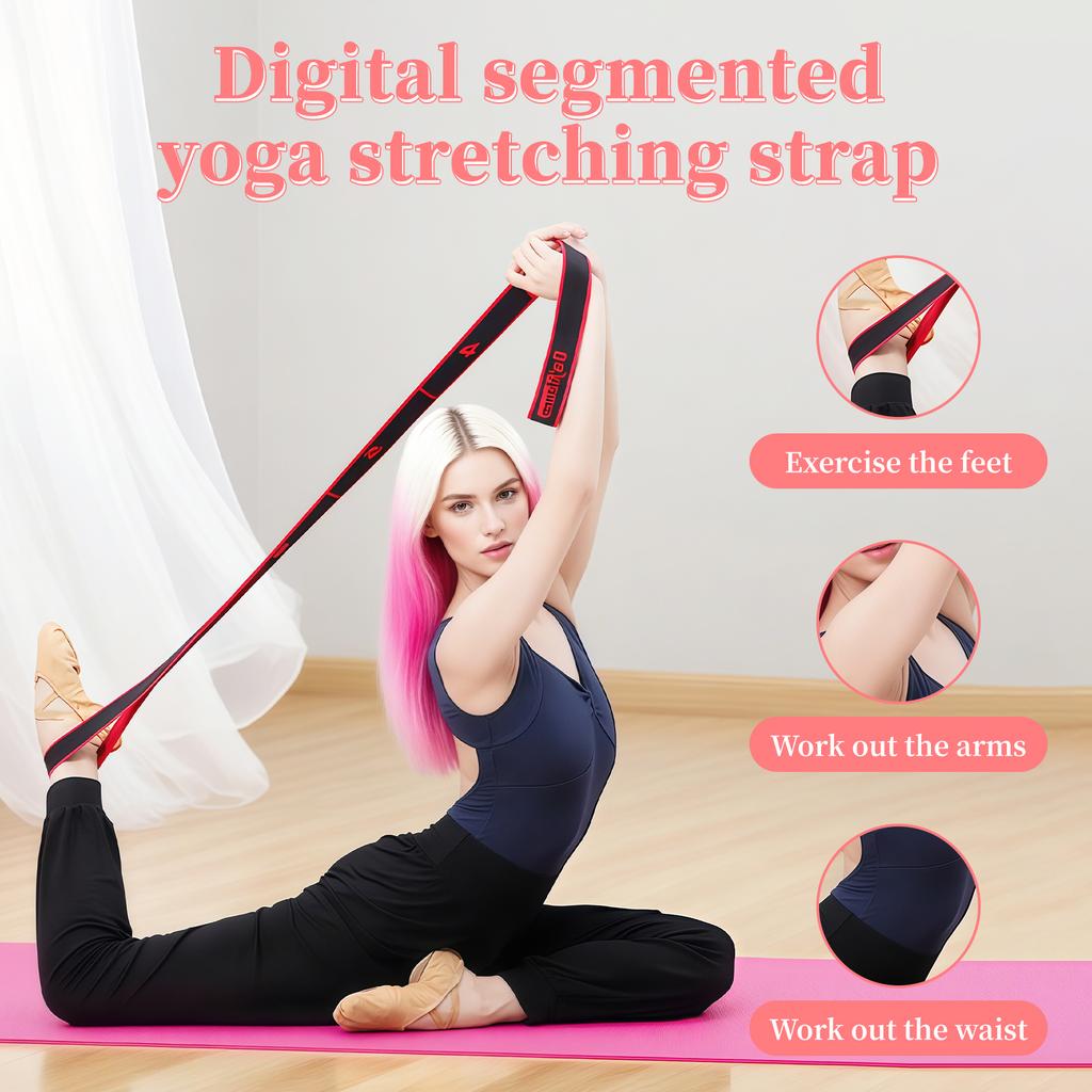 8 Section Dance Stretching Belt Pilates Fitness Exercise Resistance Band With Number Tension Band Pilates Pull Rope