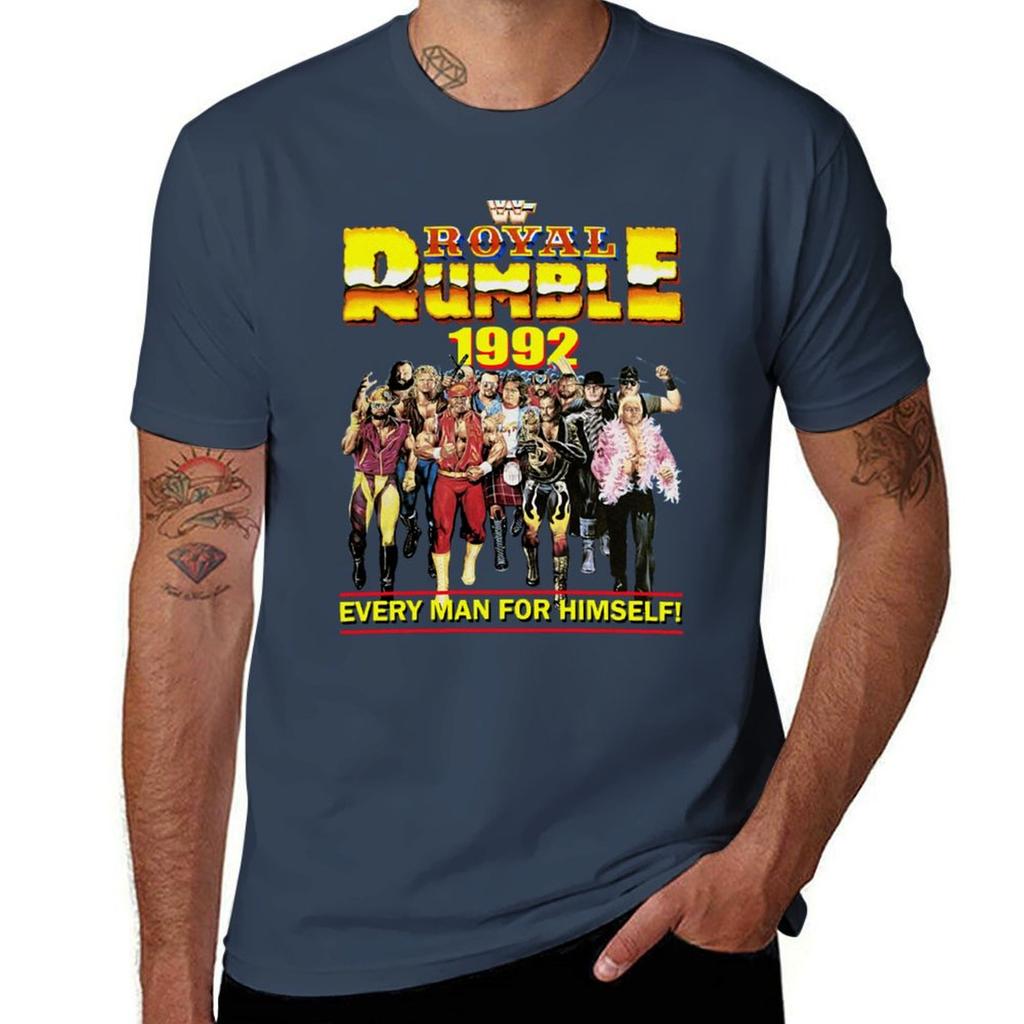 Футболка WWF Rumble 1992 уличная быстросохнущая с коротким рукавом эстетичная одежда футболки для мужчин