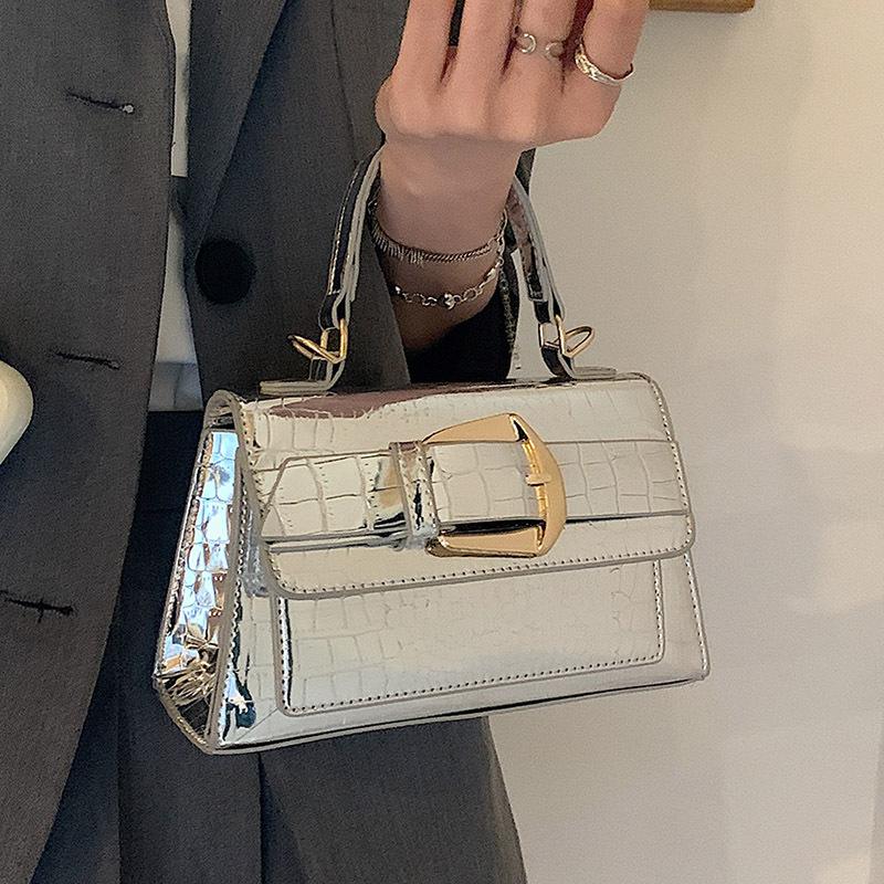 Silver Fashion Women's Shoulder Bag New Temperament Versatile Stone Pattern Handbags Luxury Designer Female Crossbody Bags
