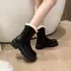 Short Tube Snow Boots for Women  Winter New Waterproof and Plush Solid Color Mid Tube Warm Casual Women's Cotton Shoes
