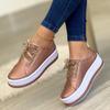Женская обувь, повседневные кроссовки для женщин, туфли на платформе с круглым носком, теннисные женские вулканизированные туфли на шнуровке, однотонные женские лоферы