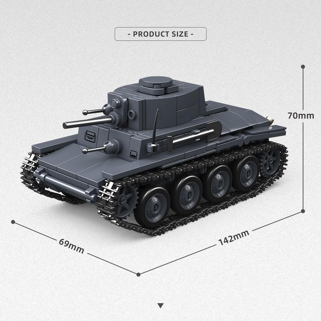Allcrown 300001 Немецкий танк 38T Конструктор - Военная модель игрушка времен Второй мировой войны