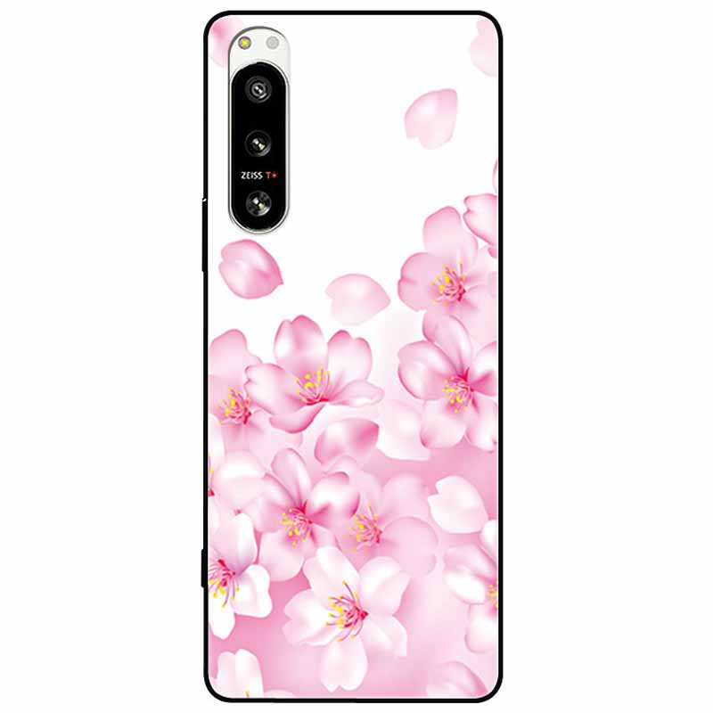 For Sony Xperia 5 IV / 1 IV Case 10IV Soft Silicone Flower Phone Back Cases For Sony Xperia 10 IV V Cover 5IV TPU Bumpers 10V